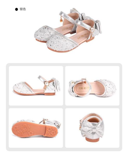 pink silver children shoes girls sandals 2020 summer new shiny bows princess shoes soft soles non-slip party wedding show, Black;red 
pink silver children shoes girls sandals 2020 summer new shiny bows princess shoes soft soles non-slip party wedding show, Black;red