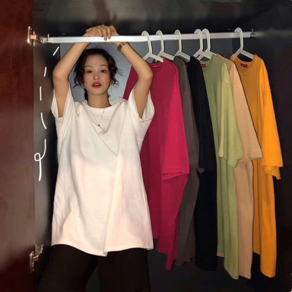 summer color harajuku female candy t-shirt candy bf all-match ins medium and long short sleeve loose large size solid color t-shirt, White
summer color harajuku female candy t-shirt candy bf all-match ins medium and long short sleeve loose large size solid color t-shirt, White