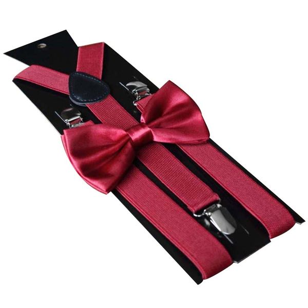 solid color clip-on elastic y-shape adjustable suspenders bow tie set for kids boys, Red;brown
solid color clip-on elastic y-shape adjustable suspenders bow tie set for kids boys, Red;brown