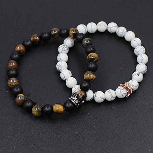 couple distance bracelet diffuser beads crown queen bracelets matte agate white turquoise bracelet, Golden;silver
couple distance bracelet diffuser beads crown queen bracelets matte agate white turquoise bracelet, Golden;silver