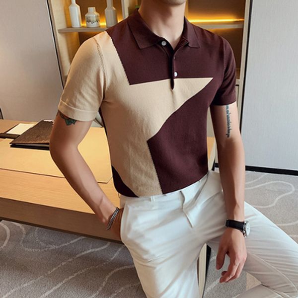 summer men's knitted short-sleeve shirt korean slim colorblocking male ice silk lapel british trend bottoming shirt, White;black
summer men's knitted short-sleeve shirt korean slim colorblocking male ice silk lapel british trend bottoming shirt, White;black