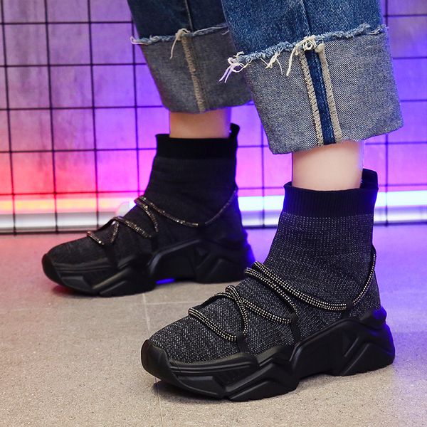 size 35-40 2019 new ankle boots women autumn ins popular elastic fabric shoes woman platform heels mature campus boot, Black
size 35-40 2019 new ankle boots women autumn ins popular elastic fabric shoes woman platform heels mature campus boot, Black