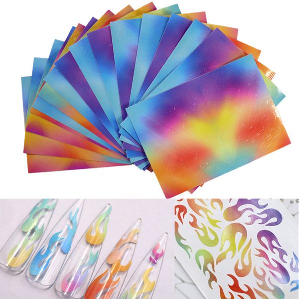 16pcs nail art stickers foil flame reflections tape adhesive foils diy decoration full cover waterproof nail art decals, Black
16pcs nail art stickers foil flame reflections tape adhesive foils diy decoration full cover waterproof nail art decals, Black
