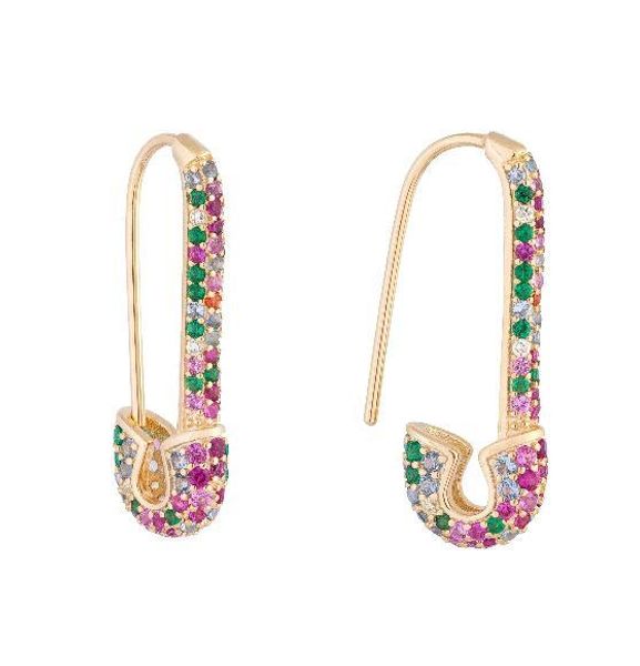 rainbow fashion women earring design with full crystal safety pin shape ear wire gold plated trendy gorgeous women jewelry, Golden;silver
rainbow fashion women earring design with full crystal safety pin shape ear wire gold plated trendy gorgeous women jewelry, Golden;silver