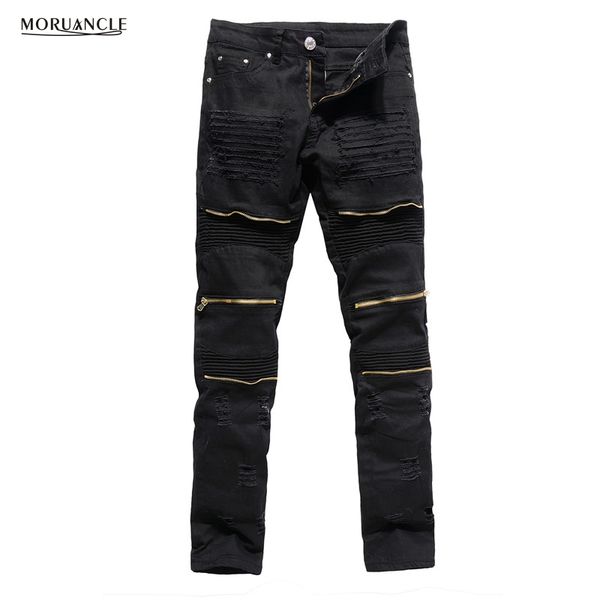 moruancle men's designer ripped biker jeans slim fit distressed moto stretch denim trousers for male gold zipper red black white, Blue
moruancle men's designer ripped biker jeans slim fit distressed moto stretch denim trousers for male gold zipper red black white, Blue