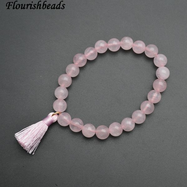 natural rose quartz 8mm stone round beads elastic line small tassel charm bracelet fashion woman jewelry 6pc per lot, Golden;silver
natural rose quartz 8mm stone round beads elastic line small tassel charm bracelet fashion woman jewelry 6pc per lot, Golden;silver