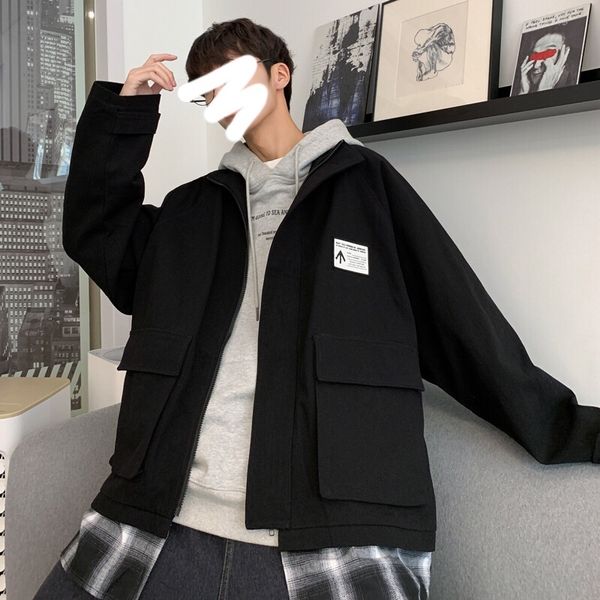 autumn new tooling jacket men fashion solid color casual lattice stitching stand collar jacket man hip hop loose bomber, Black;brown
autumn new tooling jacket men fashion solid color casual lattice stitching stand collar jacket man hip hop loose bomber, Black;brown