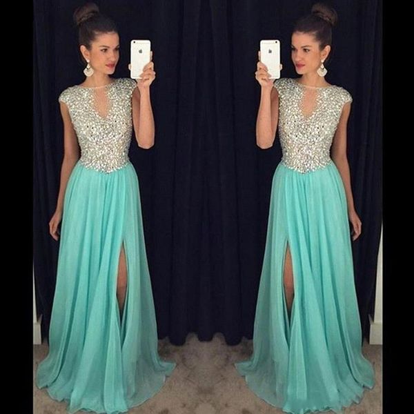 sheer crystal beaded a-line prom dresses 2019 split side chiffon skirt special occasion party gowns sale vestidos de soiree custom, Black
sheer crystal beaded a-line prom dresses 2019 split side chiffon skirt special occasion party gowns sale vestidos de soiree custom, Black