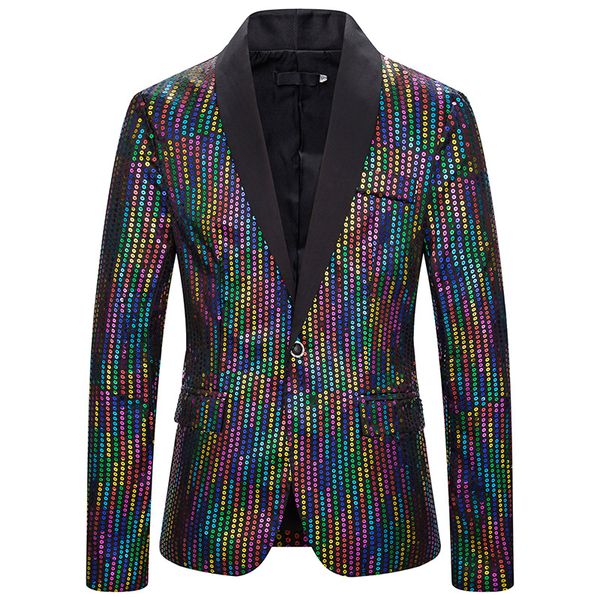 court style colorful sequins men's large size shiny nightclub stage suit performance wedding dress blazer homme man, White;black
court style colorful sequins men's large size shiny nightclub stage suit performance wedding dress blazer homme man, White;black