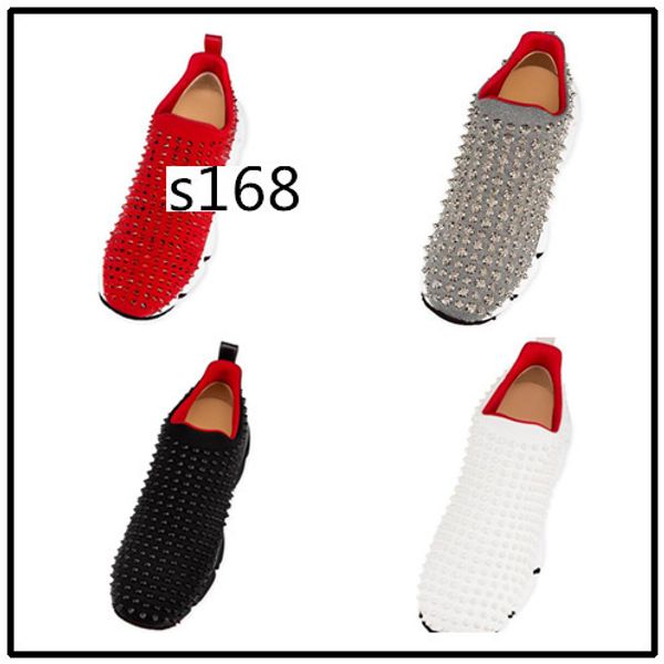 red bottom spike sock designer casual shoes , red sole flats with krystal spikes 8, Black
red bottom spike sock designer casual shoes , red sole flats with krystal spikes 8, Black
