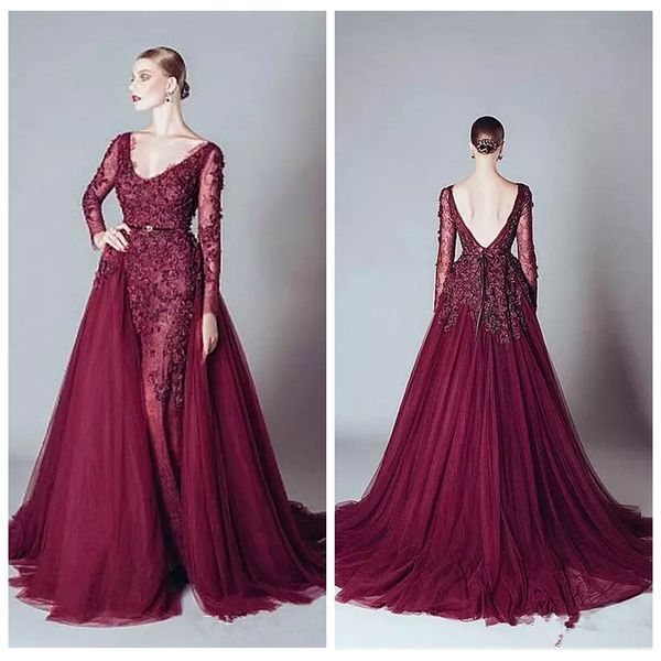 2019 v-neck lace appliques slim mermaid prom dresses with detachable train custom made vestidos de evening party gowns formal vestidos, Black
2019 v-neck lace appliques slim mermaid prom dresses with detachable train custom made vestidos de evening party gowns formal vestidos, Black