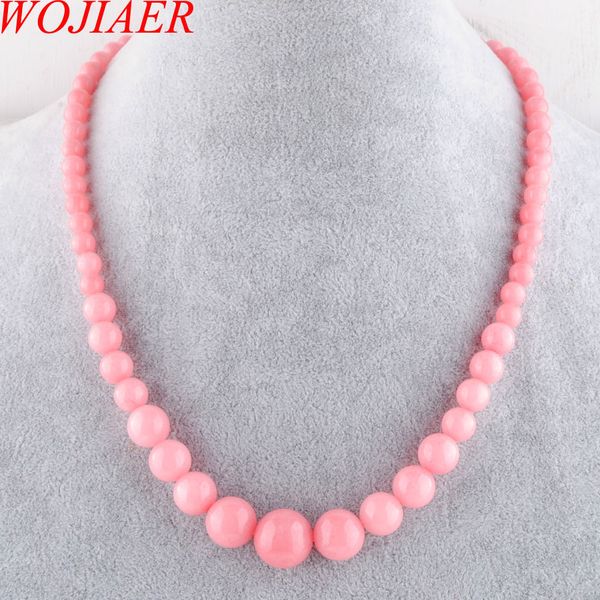 wojiaer pink gem stone 6-14mm graduated round beads women necklace 17.5 inches strand jewelry f3006, Silver
wojiaer pink gem stone 6-14mm graduated round beads women necklace 17.5 inches strand jewelry f3006, Silver