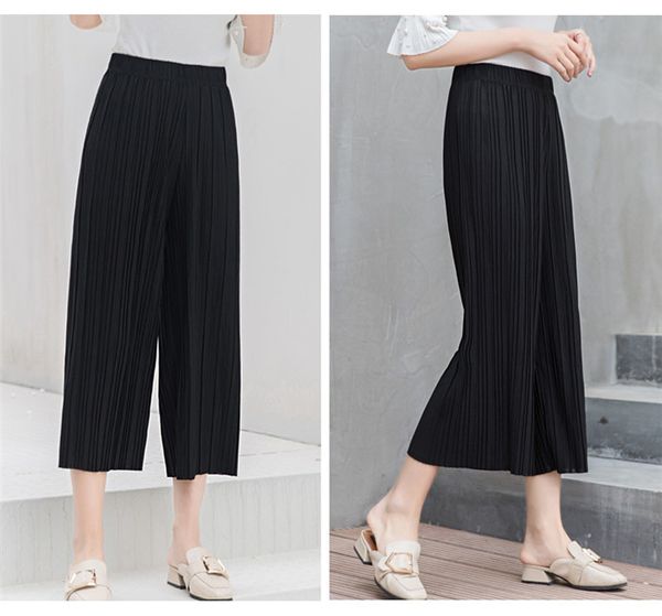 для женщин лето сплошного цвета сыпучего плиссе wide leg pants вскользь famale широких брюк ноги, Black;white
для женщин лето сплошного цвета сыпучего плиссе wide leg pants вскользь famale широких брюк ноги, Black;white