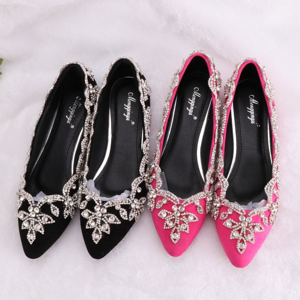 crystal flats bling rhinestone flowers shoes suede satin pu leather material custom color big foot fat 43 size party wears width, Black
crystal flats bling rhinestone flowers shoes suede satin pu leather material custom color big foot fat 43 size party wears width, Black
