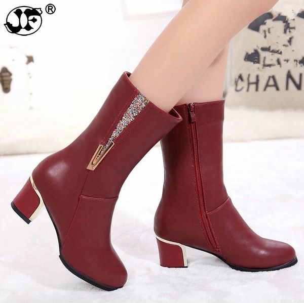 warm women snow boots pu leathe high heels winter shoes woman mid-calf boots female fashion zipper casual mujer, Black
warm women snow boots pu leathe high heels winter shoes woman mid-calf boots female fashion zipper casual mujer, Black