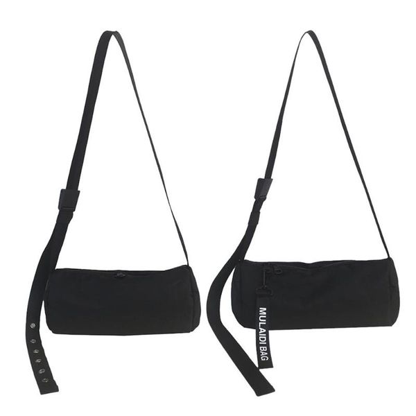 cylinder shaped shoulder bags nylon casual men women travel crossbody bag