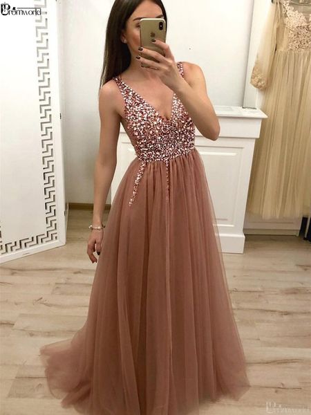 champagne prom dress long evening gowns a line v neck cross back sequins beaded tulle evening dresses robe soiree dubai, White;black
champagne prom dress long evening gowns a line v neck cross back sequins beaded tulle evening dresses robe soiree dubai, White;black