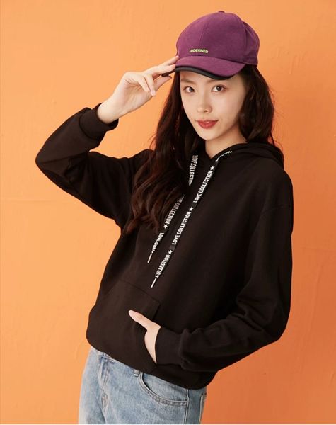 spring 2019 new hooded sweater loose large casual women's student solid color hooded women's sweater, Black
spring 2019 new hooded sweater loose large casual women's student solid color hooded women's sweater, Black