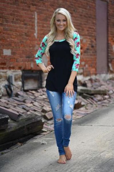 women's womens designer tees clothing new autumn autumn new print seven points sleeves patchwork double crew t-shirt, White
women's womens designer tees clothing new autumn autumn new print seven points sleeves patchwork double crew t-shirt, White