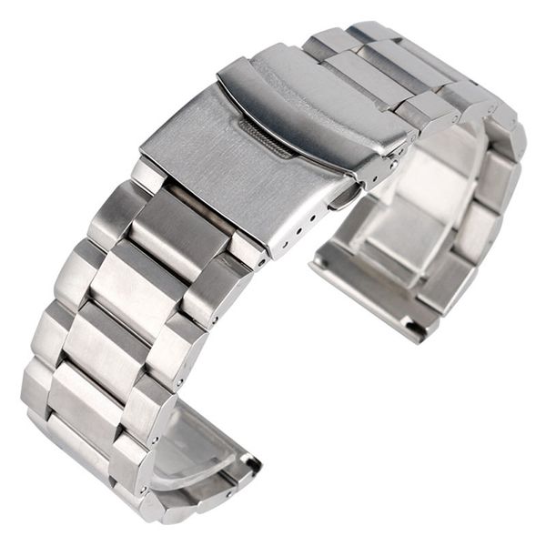 silver watch band 18mm 20mm 22mm 24mm solid stainless steel bands with safety clasp classic polished strap straight end, Black;brown
silver watch band 18mm 20mm 22mm 24mm solid stainless steel bands with safety clasp classic polished strap straight end, Black;brown