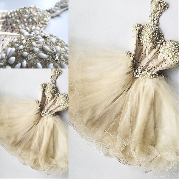 chic champagne beaded tulle cocktail dresses dress for graduation appliques ruffles cute formal party dress crystal 2020, Black
chic champagne beaded tulle cocktail dresses dress for graduation appliques ruffles cute formal party dress crystal 2020, Black