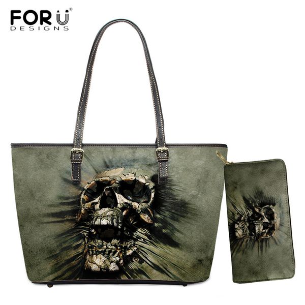 forudesigns punk skull 3d print pu shoulder bags 2pcs/set luxury design women handbags wallets zipper handle bag for ladies
forudesigns punk skull 3d print pu shoulder bags 2pcs/set luxury design women handbags wallets zipper handle bag for ladies