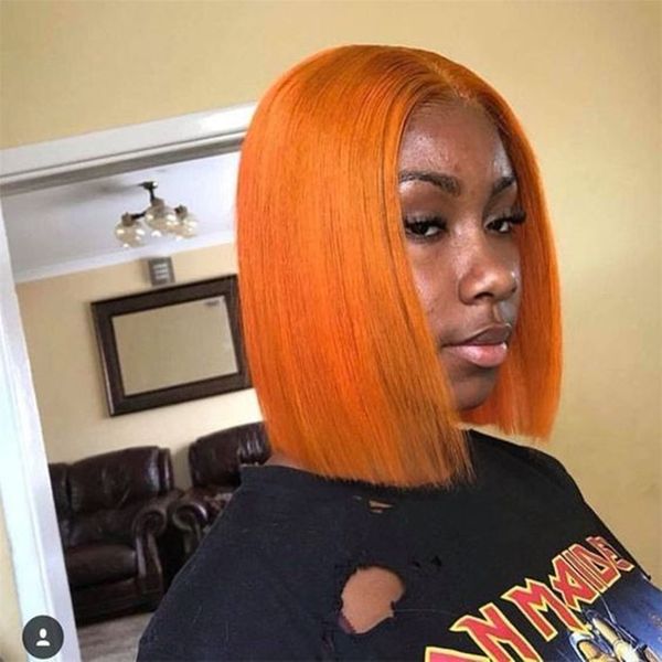 silky straight short bob orange 370 lace frontal wig brazilian remy human hair wigs with baby hair pre plucked, Black;brown
silky straight short bob orange 370 lace frontal wig brazilian remy human hair wigs with baby hair pre plucked, Black;brown
