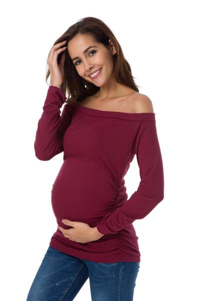 womens maternity off shoulder long sleeve classic side ruched elegant t-shirt pregnancy shirred comfy clothes, White
womens maternity off shoulder long sleeve classic side ruched elegant t-shirt pregnancy shirred comfy clothes, White