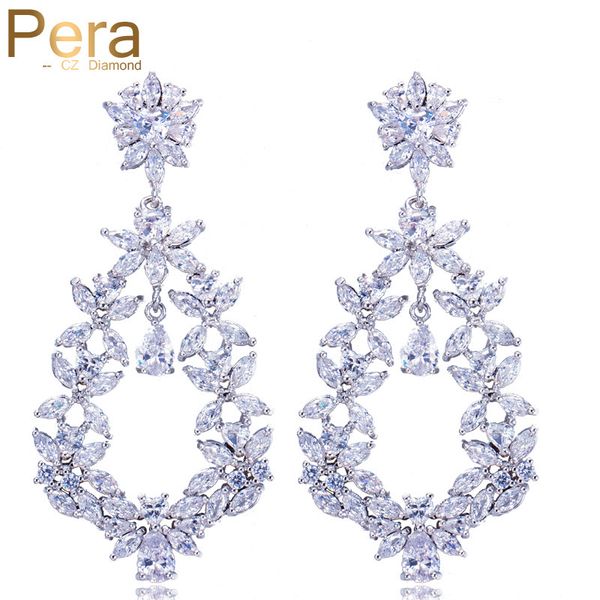 pera luxury mother's day gift jewelry big statement cluster flower marquise shape long cubic zirconia earrings for women e265 t190626, Silver
pera luxury mother's day gift jewelry big statement cluster flower marquise shape long cubic zirconia earrings for women e265 t190626, Silver
