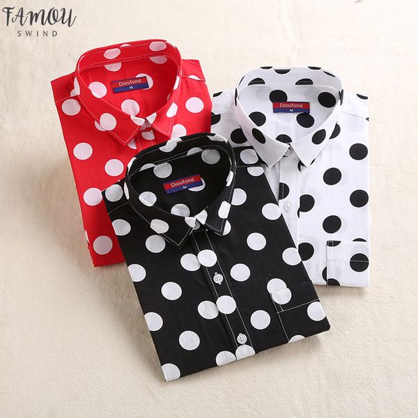 women polka dot spring autumn blouses long sleeve cotton womens shirt turn down collar blusa causal feminine shirts office, White
women polka dot spring autumn blouses long sleeve cotton womens shirt turn down collar blusa causal feminine shirts office, White