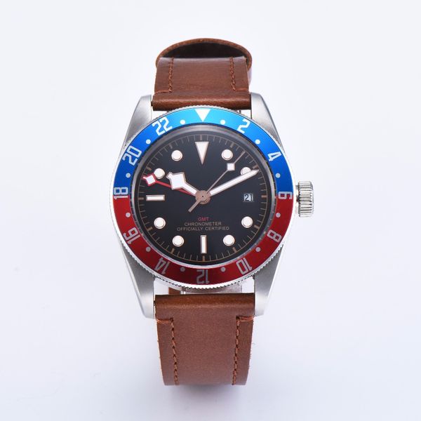 41mm corgeut luminous dial rotating bezel light date gmt stainless steel deployment automatic movement men's watch, Slivery;brown
41mm corgeut luminous dial rotating bezel light date gmt stainless steel deployment automatic movement men's watch, Slivery;brown