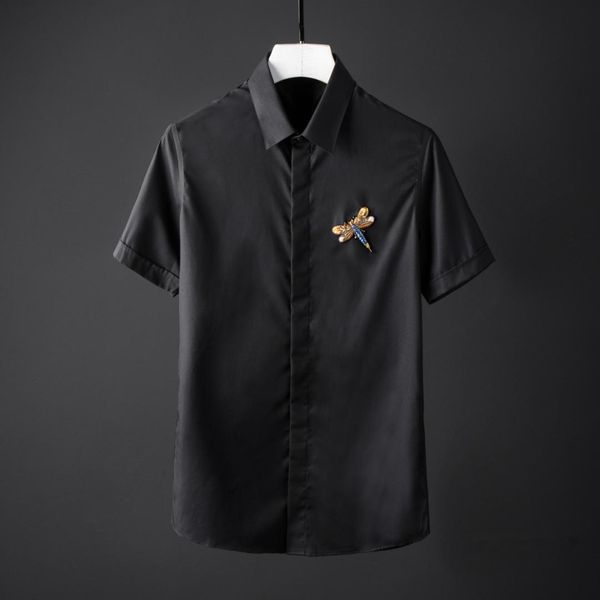 minglu 100% cotton mens shirts luxury dragonfly beading short sleeve mens dress shirts camisa masculina plus size 4xl man, White;black
minglu 100% cotton mens shirts luxury dragonfly beading short sleeve mens dress shirts camisa masculina plus size 4xl man, White;black