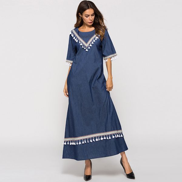 factory direct yiduo new middle east robe tassled denim solid color dress muslim dress 7009, White;black
factory direct yiduo new middle east robe tassled denim solid color dress muslim dress 7009, White;black