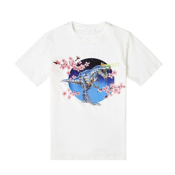 19SS роскошный дизайнер с коротким рукавом динозавр Cherry Blossom печати Tee Уличная мода 
19SS роскошный дизайнер с коротким рукавом динозавр Cherry Blossom печати Tee Уличная мода