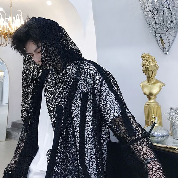 harajuku grid see through men casual long sleeve coat male streetwear hip hop punk long style cardigan jacket windbreaker cloak, Black;brown
harajuku grid see through men casual long sleeve coat male streetwear hip hop punk long style cardigan jacket windbreaker cloak, Black;brown