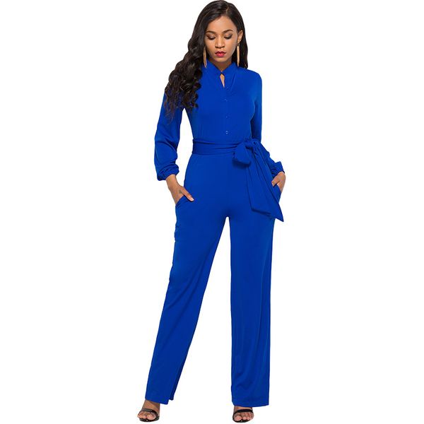 women solid color jumpsuit for office work clothing long sleeve wide leg with blet lady rompers straight long pants, Black;white
women solid color jumpsuit for office work clothing long sleeve wide leg with blet lady rompers straight long pants, Black;white