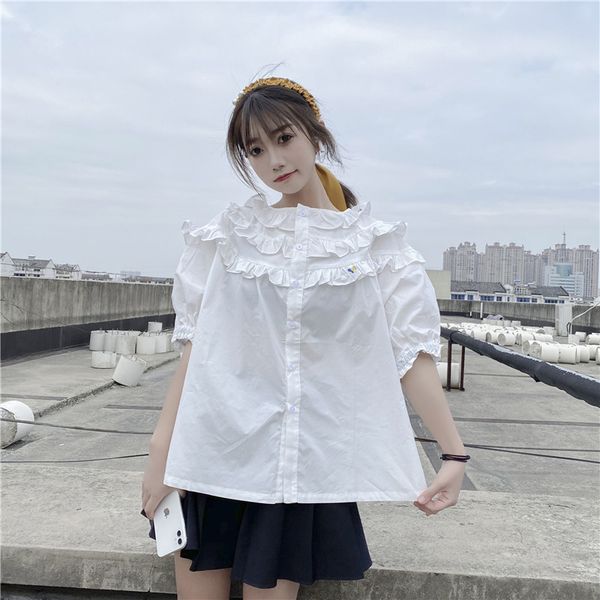 blusas mujer de moda 2020 ropa mujer женщины осень лето японский стиль краткое сладкий с коротким рукавом белый гофрированный блузка рубашка, White
blusas mujer de moda 2020 ropa mujer женщины осень лето японский стиль краткое сладкий с коротким рукавом белый гофрированный блузка рубашка, White