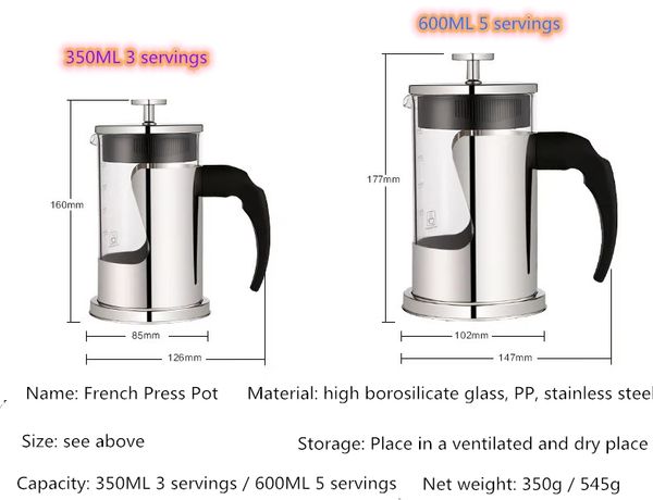 stainless steel glass press pot french filter coffee pot hand pressure tea maker
stainless steel glass press pot french filter coffee pot hand pressure tea maker