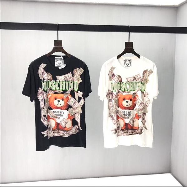2020 t-shirt ms. cotton solid color ring stripe letter bear print casual shirt short sleeve animal print--4, White
2020 t-shirt ms. cotton solid color ring stripe letter bear print casual shirt short sleeve animal print--4, White
