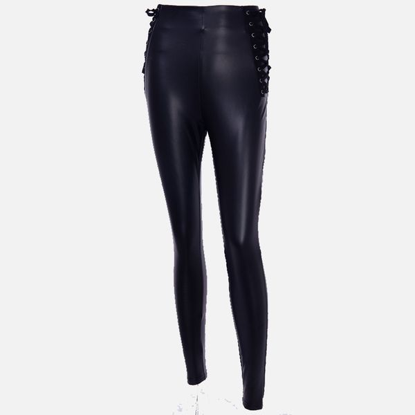 women's faux leather pants with side lacing, fleece leggings with high waist, women's pencil pants, spring-autumn 2020, Black;white
women's faux leather pants with side lacing, fleece leggings with high waist, women's pencil pants, spring-autumn 2020, Black;white