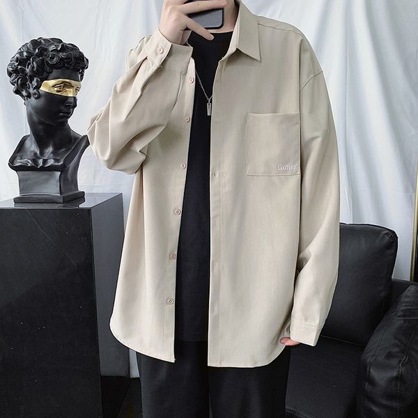 dress shirt men's fashion society men shirt solid color business casual streetwear wild loose long-sleeved shirts mens, White;black
dress shirt men's fashion society men shirt solid color business casual streetwear wild loose long-sleeved shirts mens, White;black