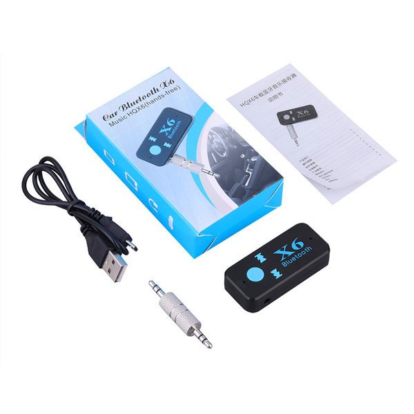 X6 Car Bluetooth Music Receiver Adapter 3.5mm Jack Wireless Handsfree Car Kit TF Card Reader Function With Retail Package 
X6 Car Bluetooth Music Receiver Adapter 3.5mm Jack Wireless Handsfree Car Kit TF Card Reader Function With Retail Package