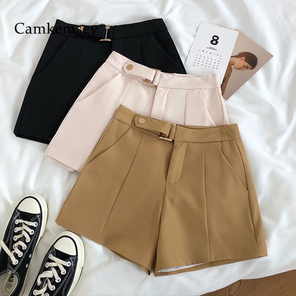 camkemsey korean solid leisure suits shorts women 2020 office lady work wear spring casual high waist wide leg shorts, White;black
camkemsey korean solid leisure suits shorts women 2020 office lady work wear spring casual high waist wide leg shorts, White;black