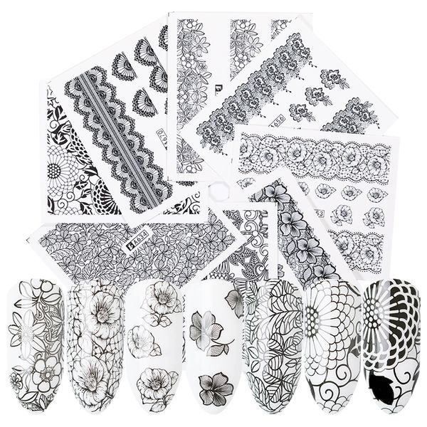 1 sheet nail transfer stickers black lace flower mixed pattern nail art sticker paper art water decals diy design
1 sheet nail transfer stickers black lace flower mixed pattern nail art sticker paper art water decals diy design