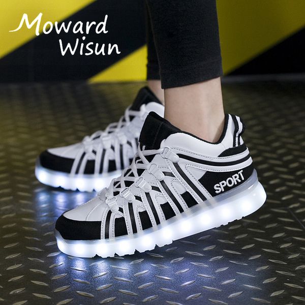 size 35-46 lighted led shoes for children boys girls large size glowing luminous sneakers with lights couple led shoes for adult, Black;red
size 35-46 lighted led shoes for children boys girls large size glowing luminous sneakers with lights couple led shoes for adult, Black;red