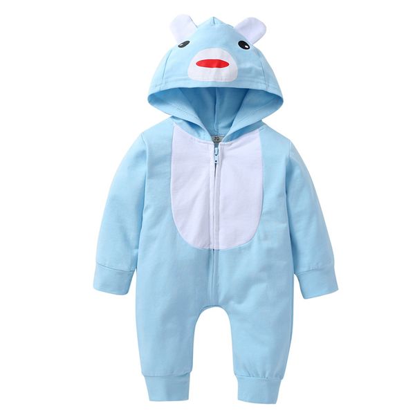 Canis Newborn Kids Baby Boy Girl 3d Bear Romper Boys Girls Cute Sky Blue Cotton Infant Hooded Clothes Rompers Jumpsuit Romper