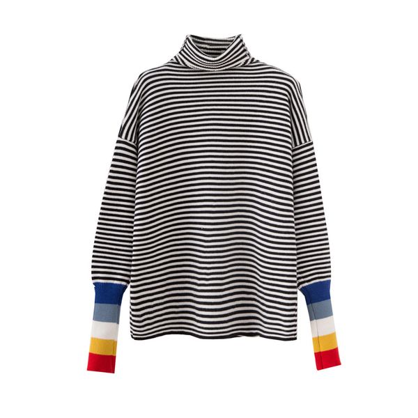 new fashion 2019 women autumn winter turtleneck striped sweater pullovers warm knitted sweaters pullover lady, White;black
new fashion 2019 women autumn winter turtleneck striped sweater pullovers warm knitted sweaters pullover lady, White;black