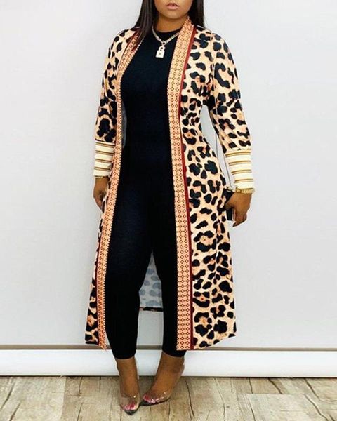 women's trench coats 2021 women fashion elegant leopard print maxi coat spring autumn casual patchwork female long sleeve plus size, Tan;black
women's trench coats 2021 women fashion elegant leopard print maxi coat spring autumn casual patchwork female long sleeve plus size, Tan;black