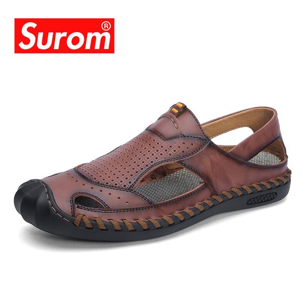 surom mens sandals outdoor beach summer breathable shoes men quality leather sandalias non-slip rubber male shoes adult, Black
surom mens sandals outdoor beach summer breathable shoes men quality leather sandalias non-slip rubber male shoes adult, Black