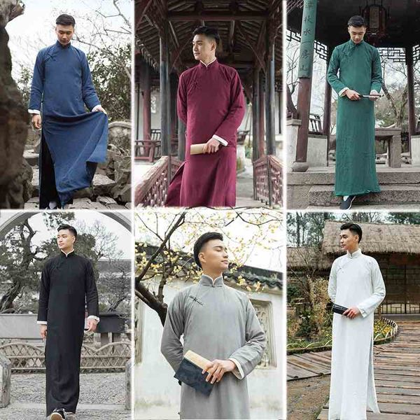 cotton linen chinese performance crosstalk long robe ancient style talk show gown long clothing for oversea chinese, Tan;black
cotton linen chinese performance crosstalk long robe ancient style talk show gown long clothing for oversea chinese, Tan;black